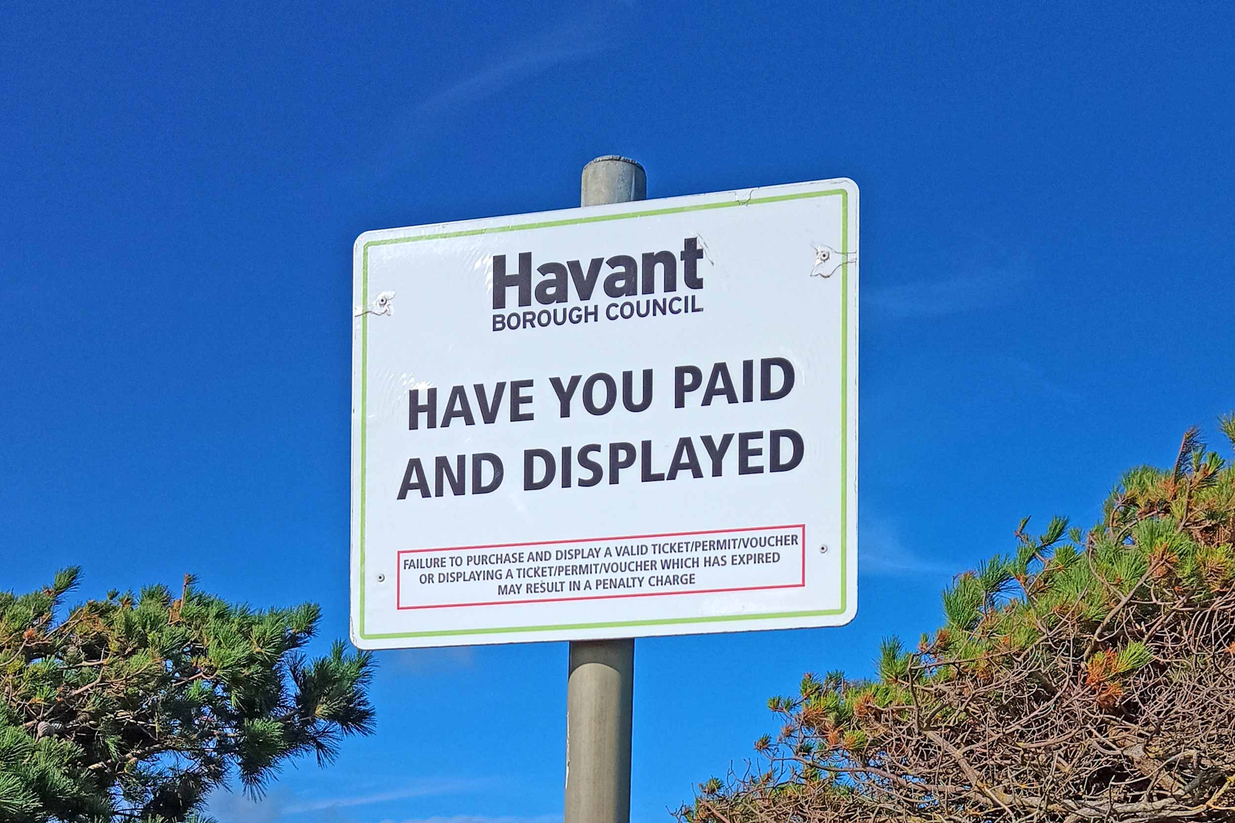 Example of signage from a car park (not to read)