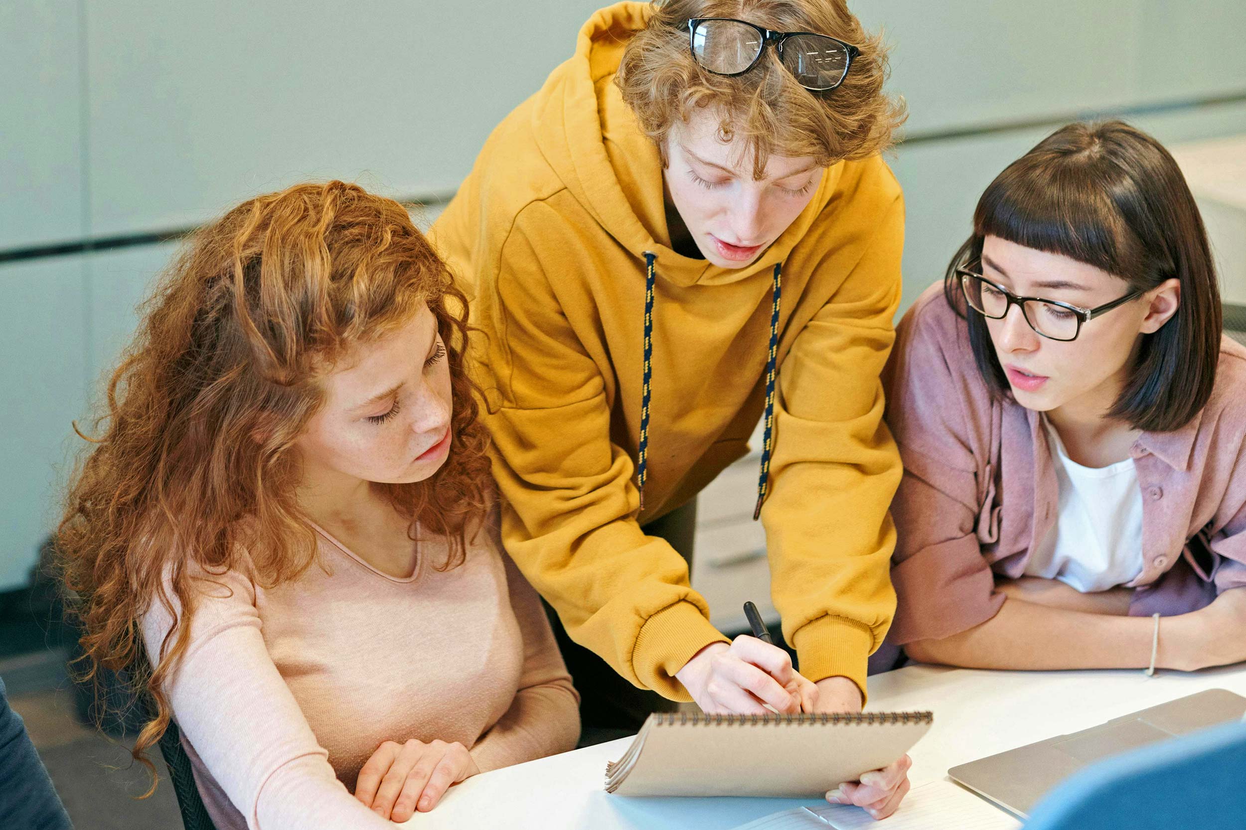 Young people working together